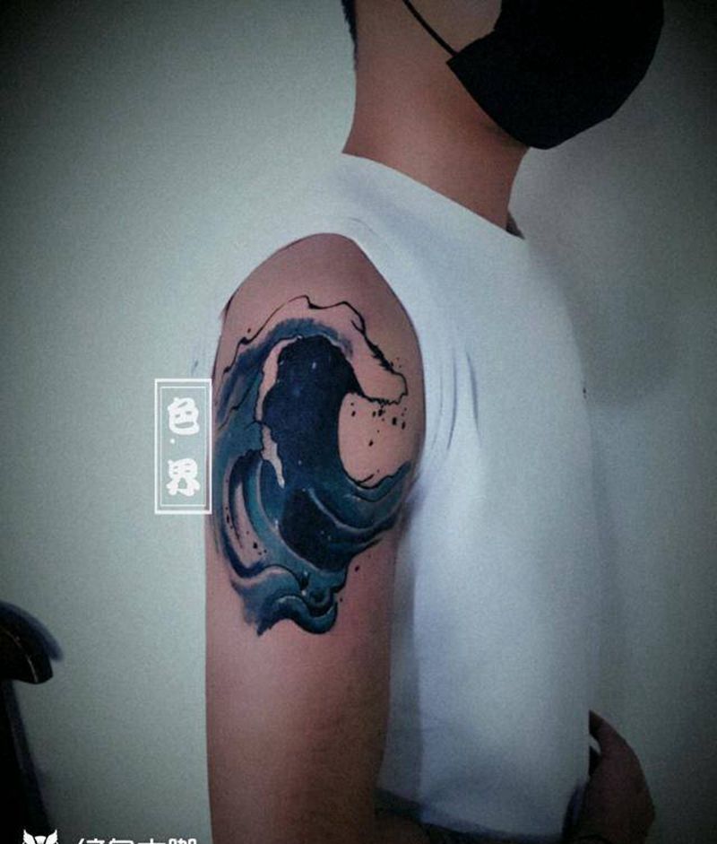 遮盖失败纹身纹身图片_手臂水墨纹身图案