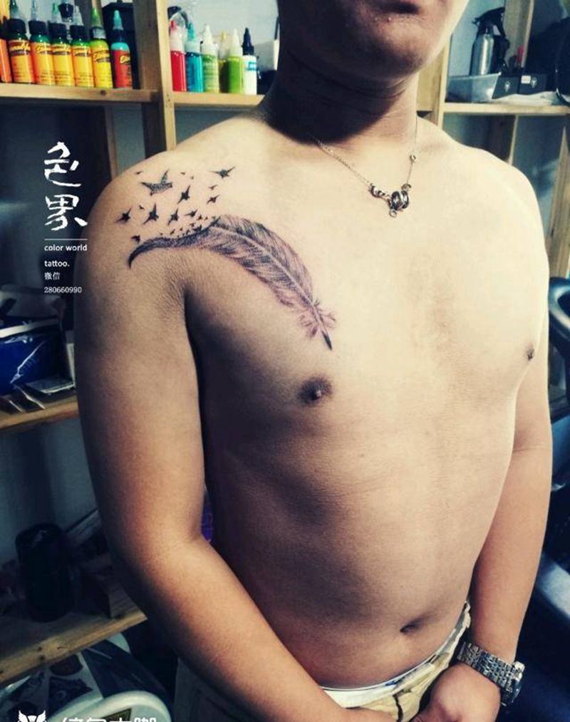 羽毛纹身图片