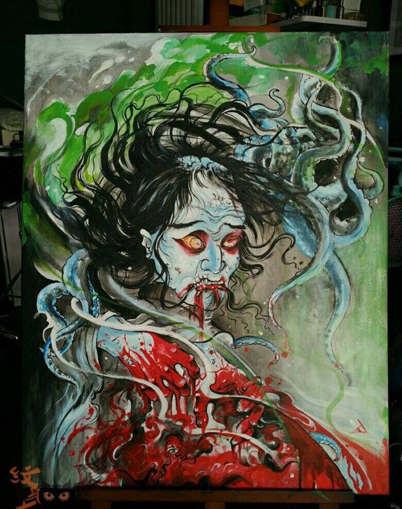 海绵宝宝的章鱼哥纹身图片