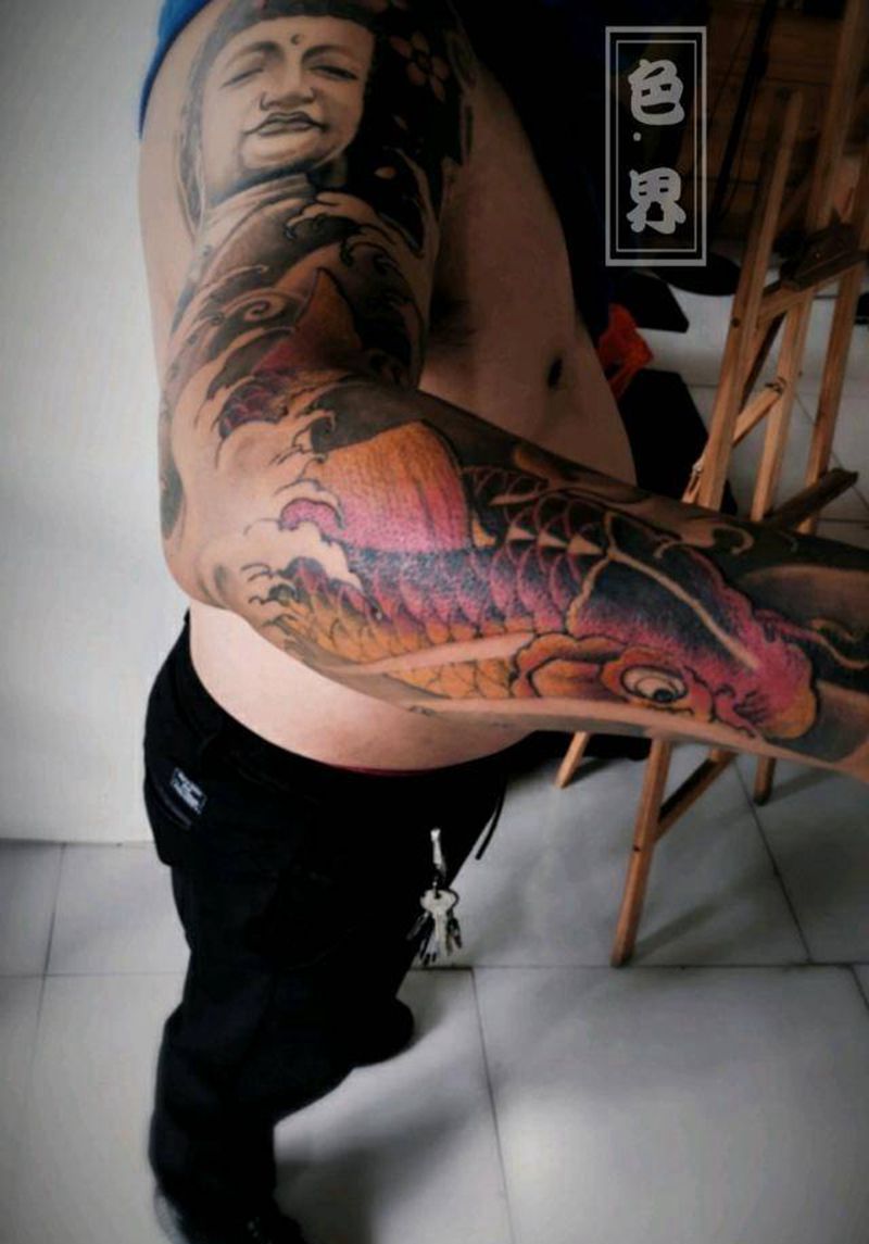 遮盖作品纹身图片_手臂新传统纹身图案