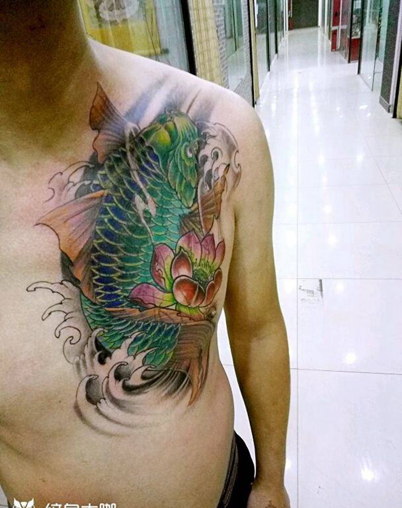 绿绿鱼纹身图片