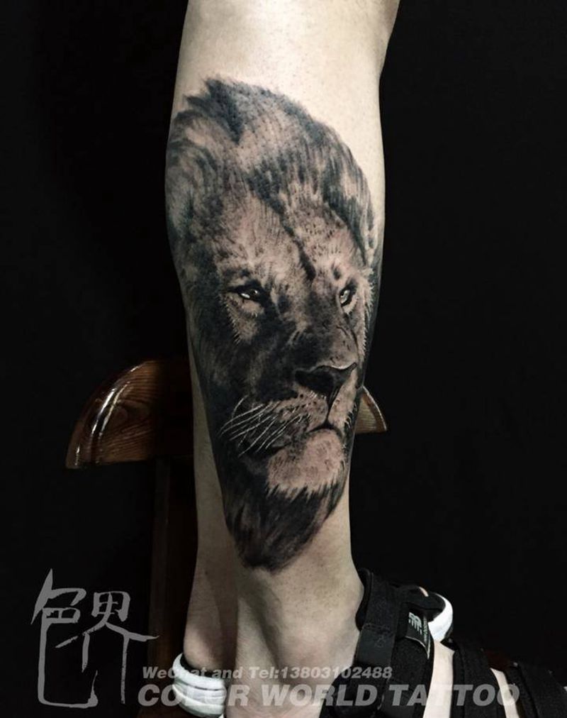 欧美狮子纹身图片