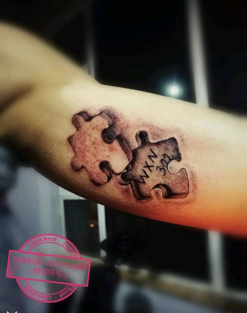 3D拼图纹身图片