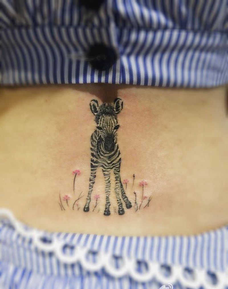 斑马纹身图片