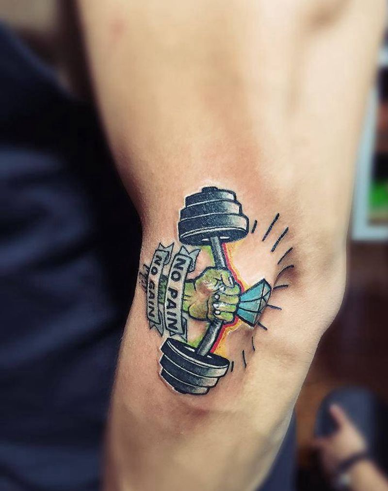 健身爱好者纹身图片