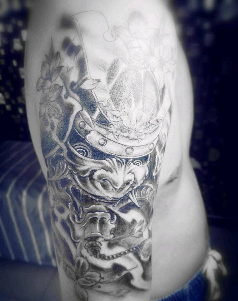 鬼武士纹身图片_新传统纹身图案