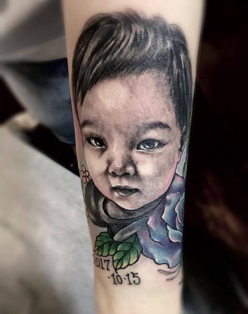 肖像纹身图片_手臂欧美写实纹身图案