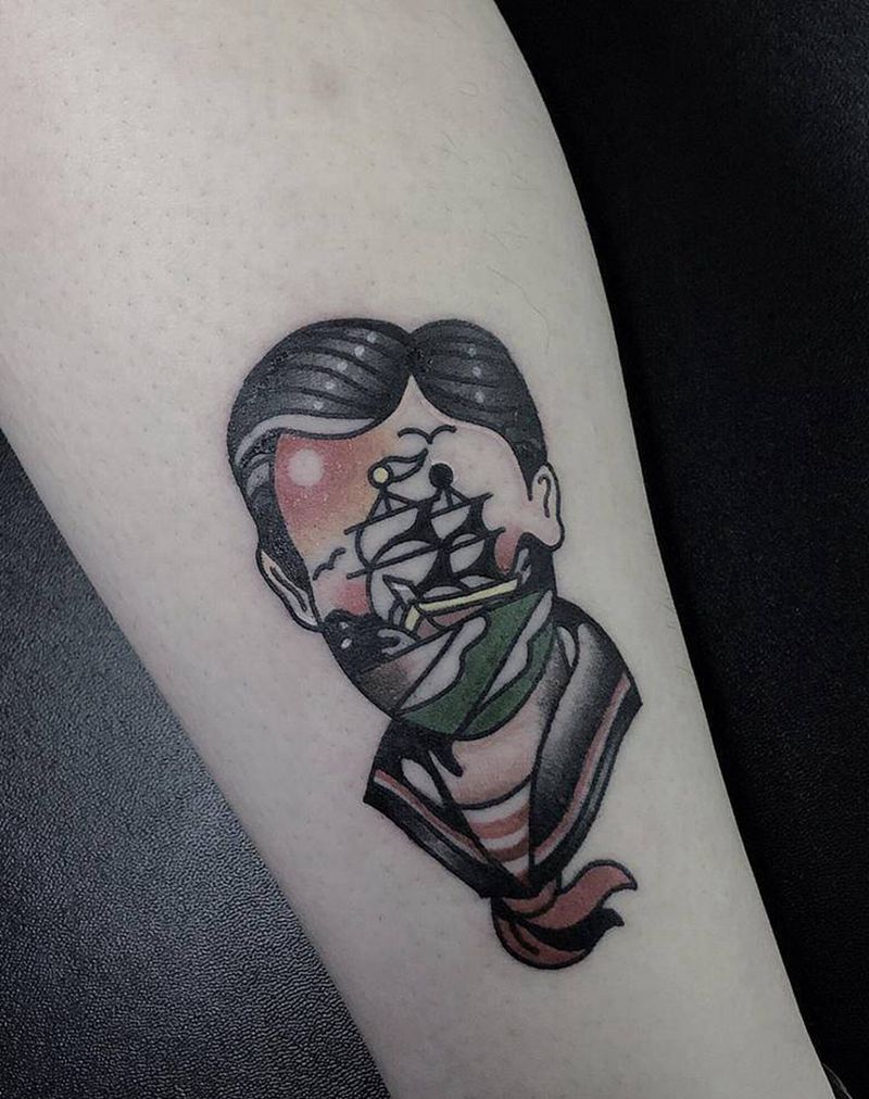 水手纹身图片_New School纹身图案