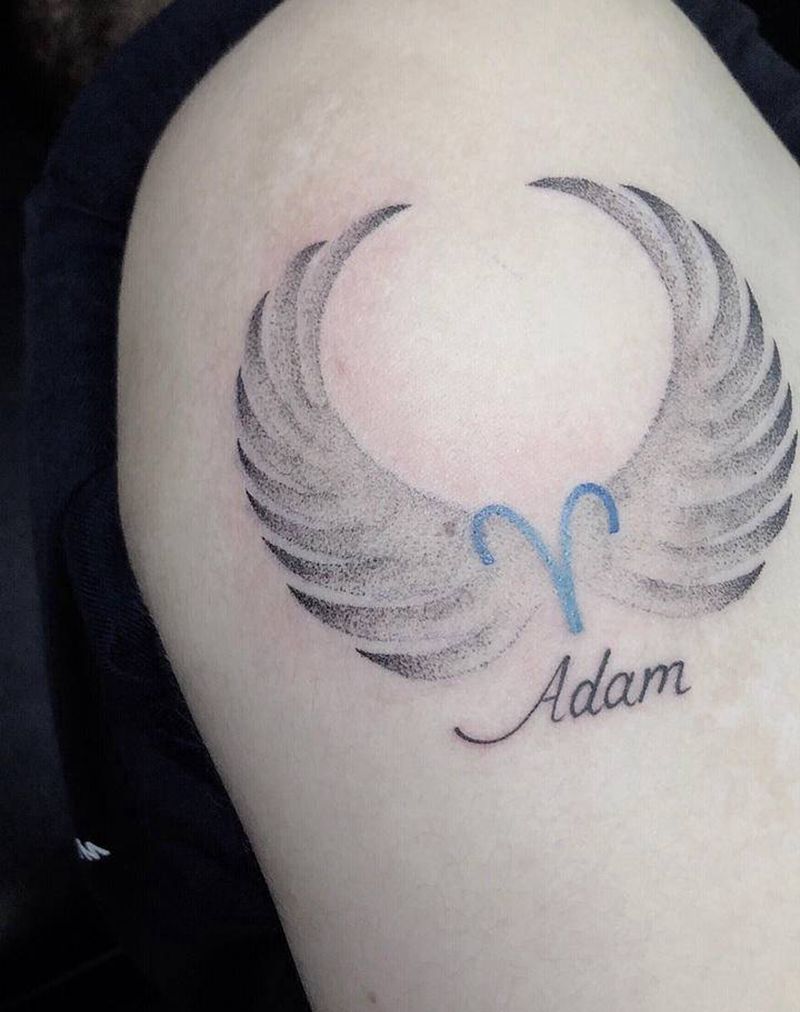 点刺翅膀纹身图片_手臂点刺纹身图案