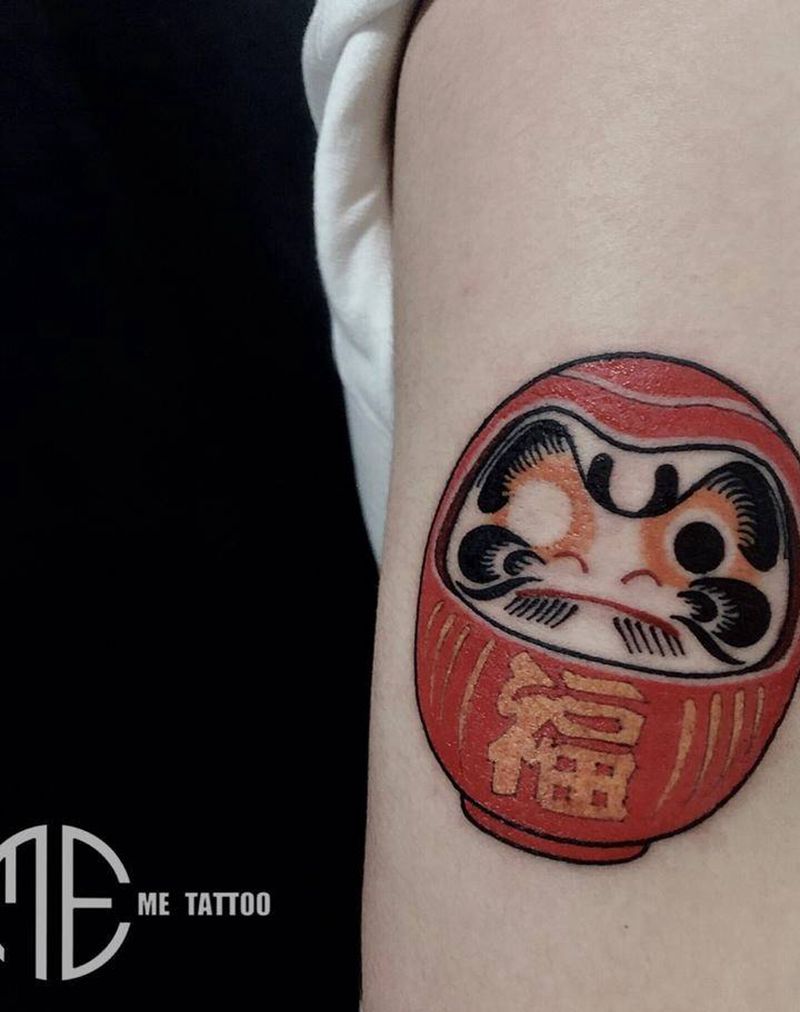 达摩蛋纹身图片_手臂纹身图案