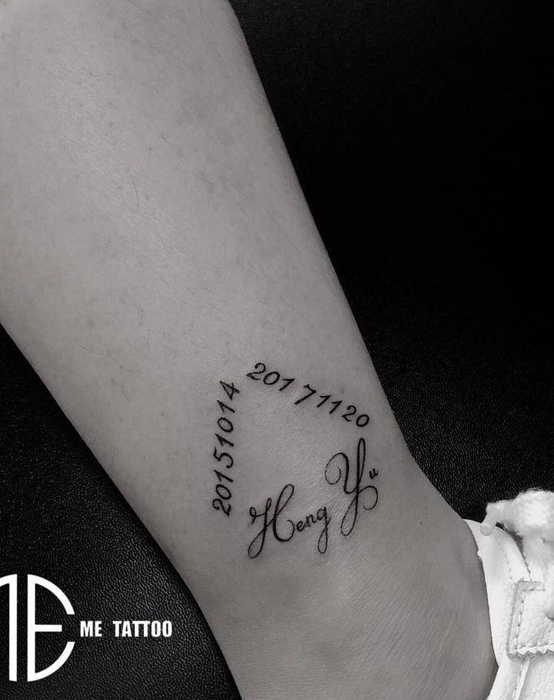 小清新设计纹身图片_腿部纹身图案