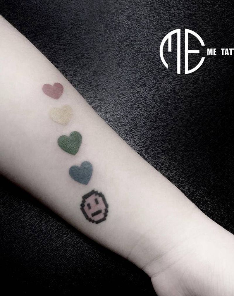 泫雅风小心心纹身图片_手臂几何纹身图案