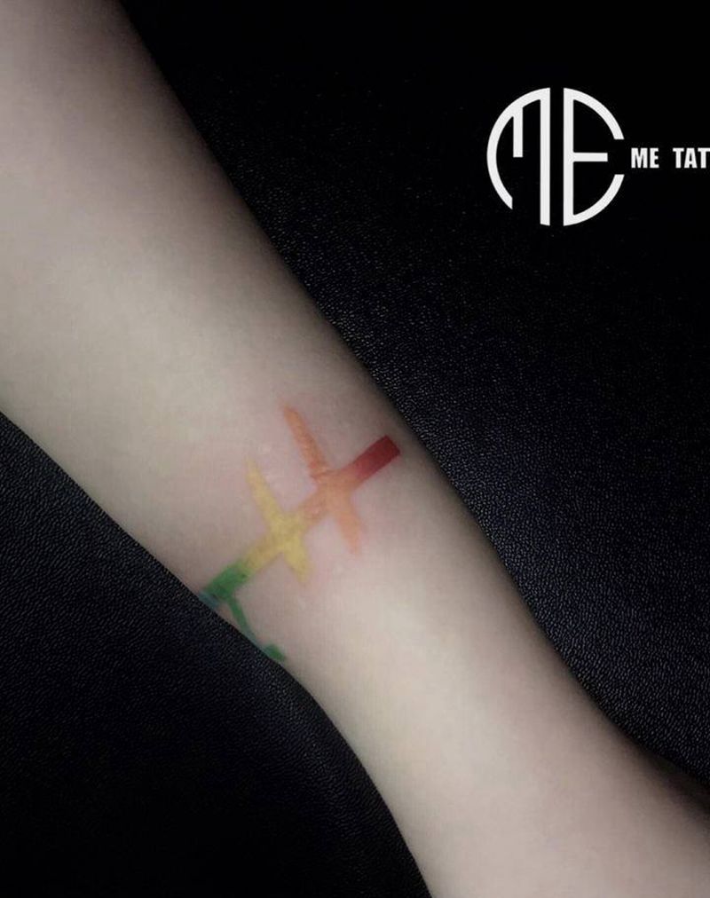 疤痕遮盖设计纹身图片_手臂几何纹身图案