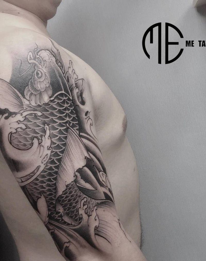 鱼纹身图片_新传统纹身图案