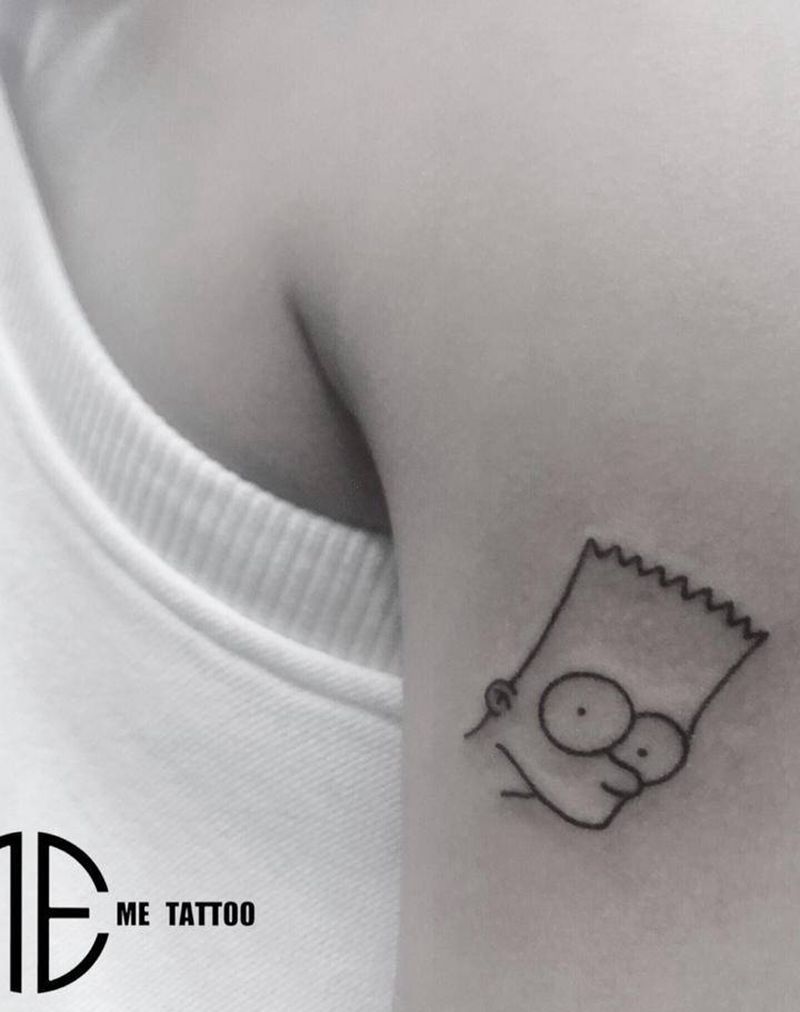 线条插图纹身图片_手臂纹身图案