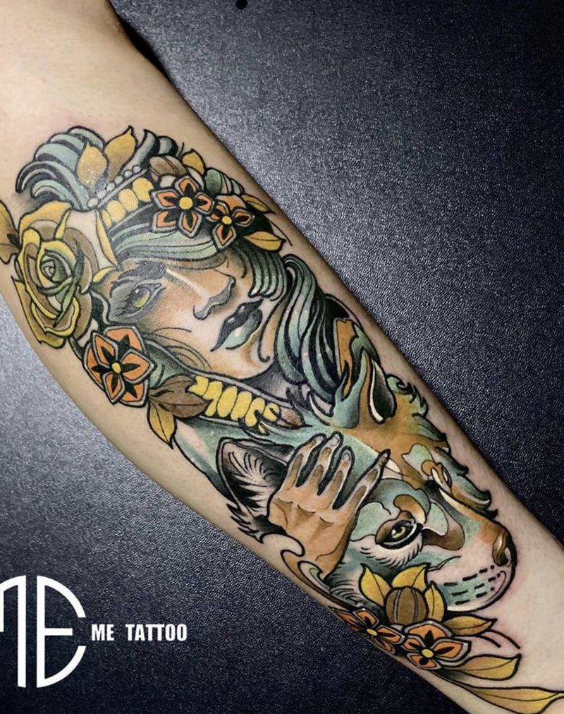 欧美纹身图片_腿部纹身图案