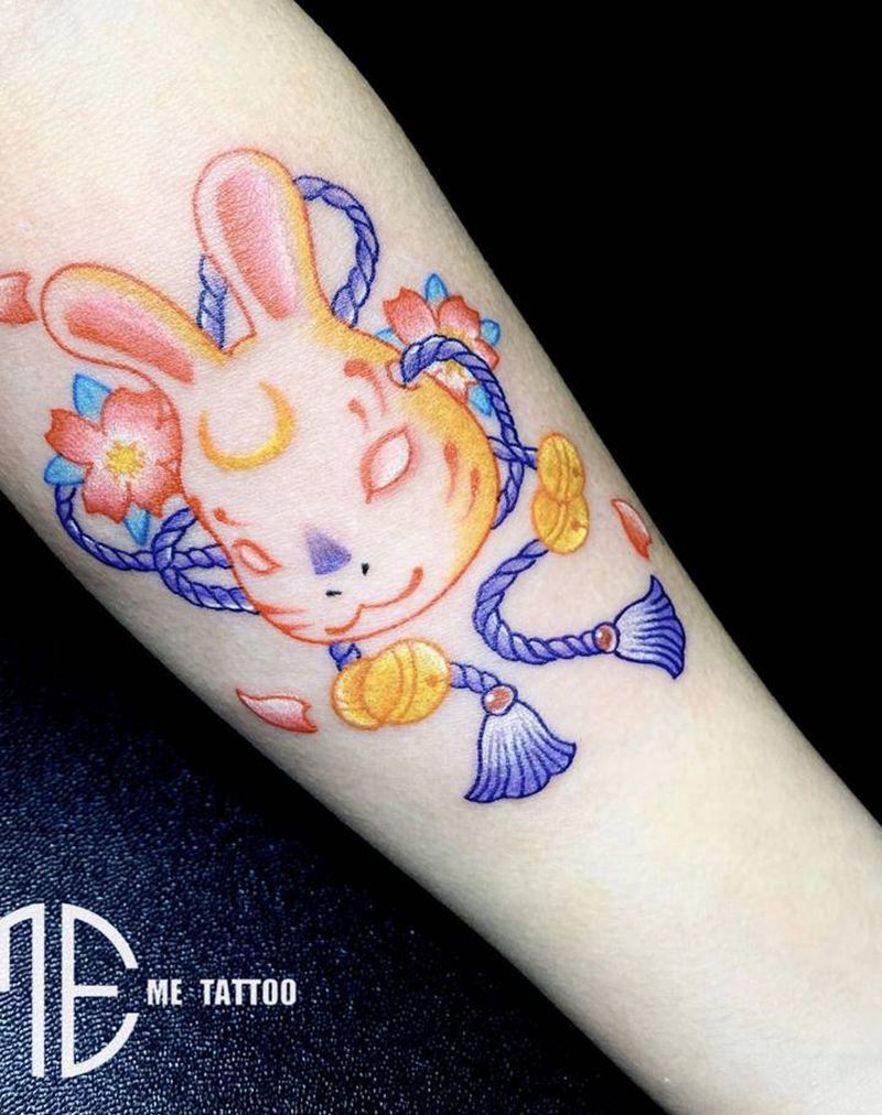 小兔子纹身图片_手臂纹身图案