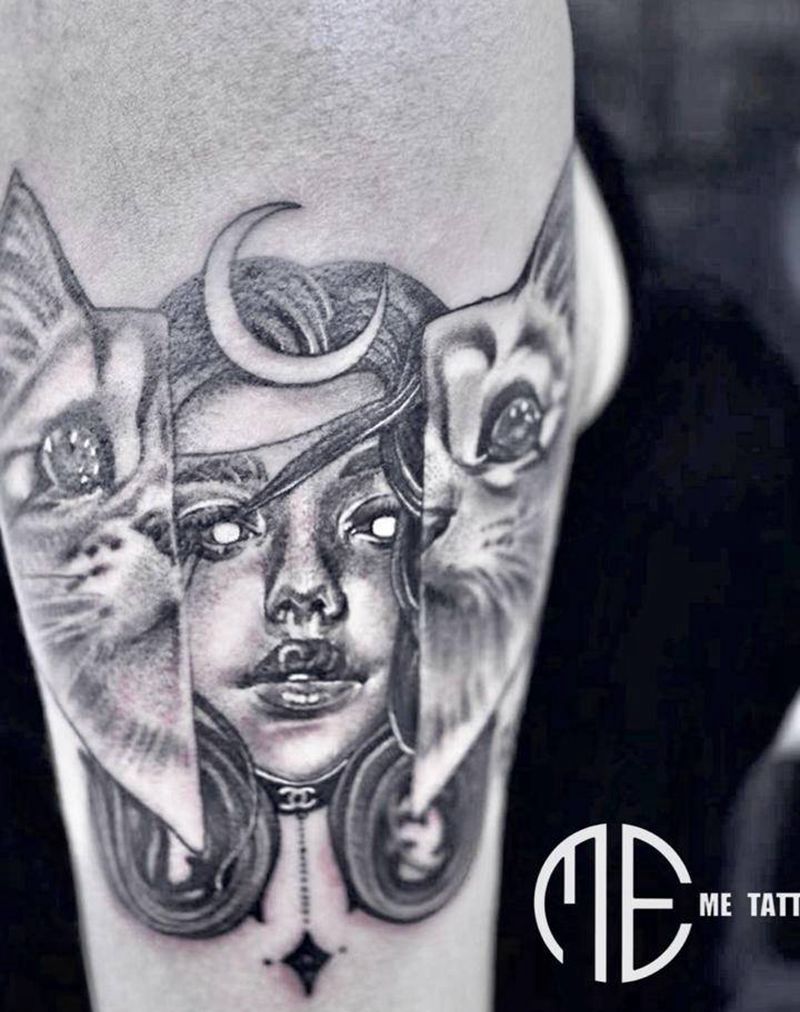 猫女纹身图片_手臂纹身图案
