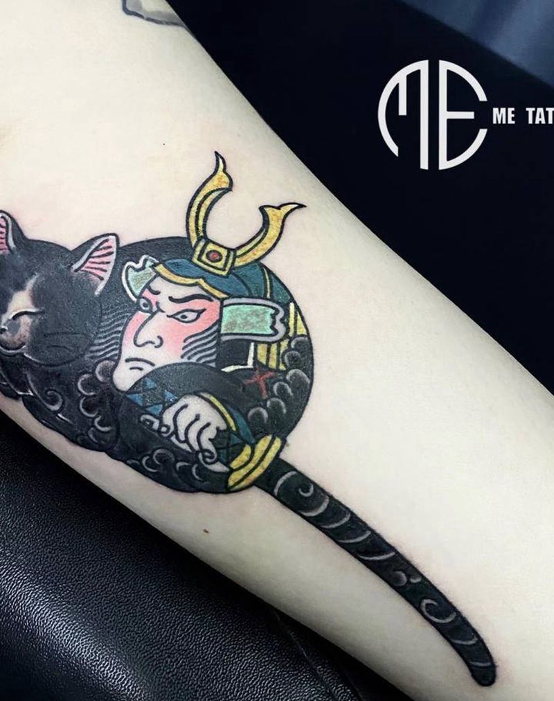 猫咪纹身图片_手臂纹身图案