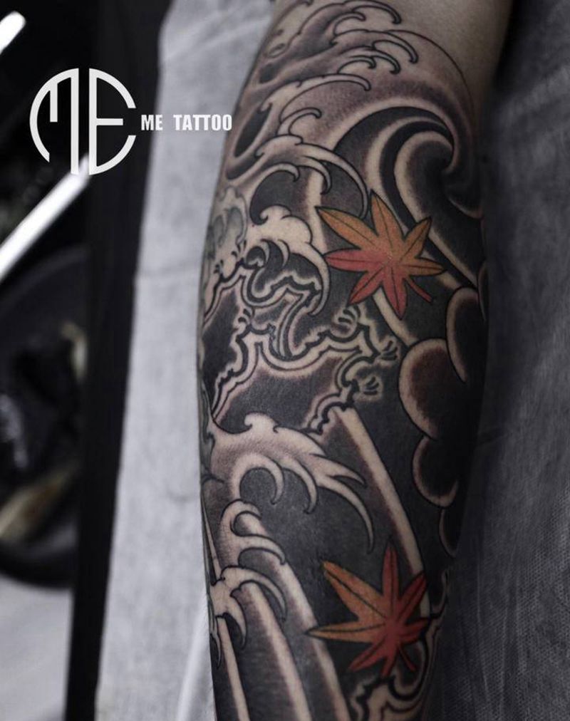 传统纹身图片_腿部纹身图案