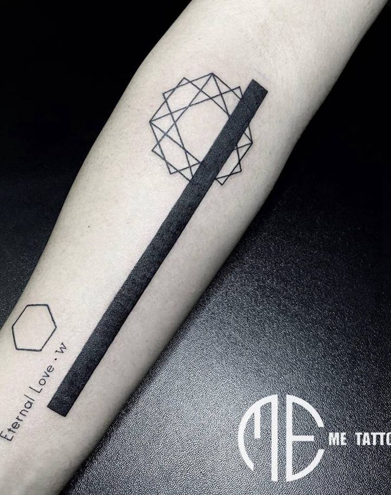 极简设计纹身图片_手臂纹身图案