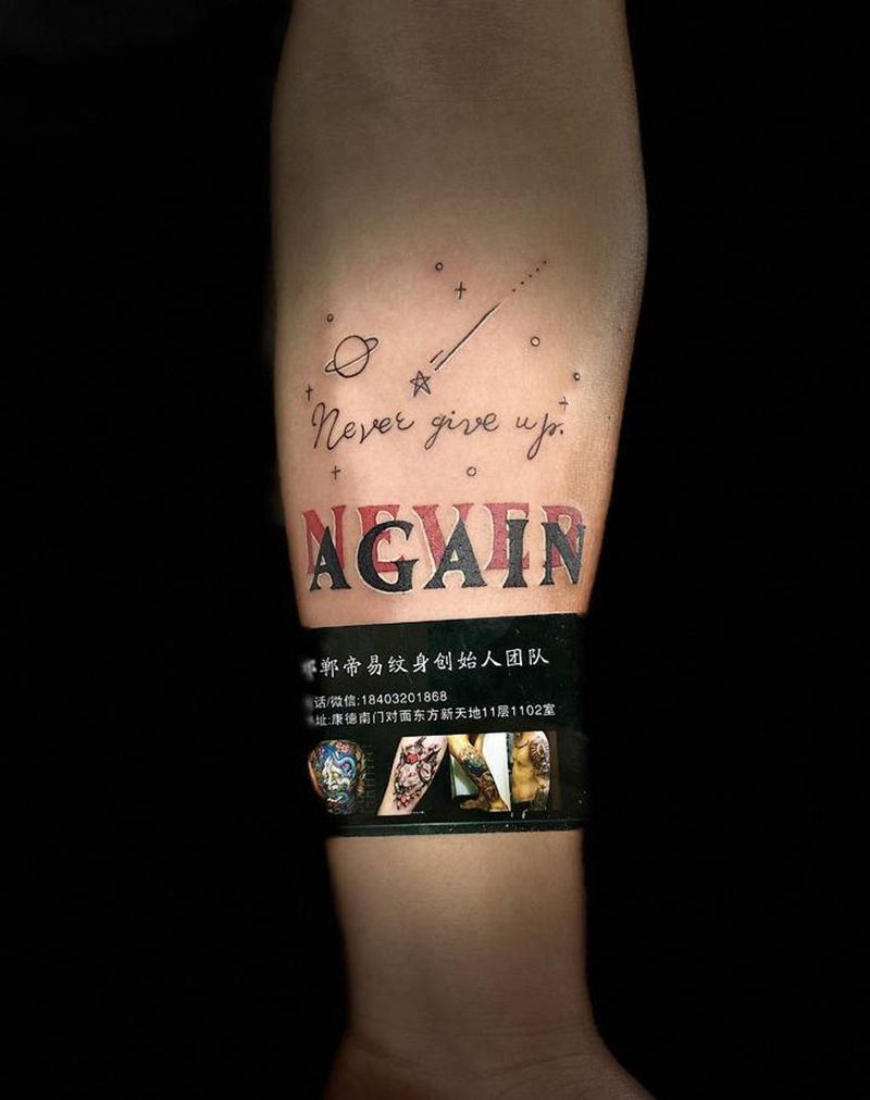 驻店师傅特价作品纹身图片_手臂花体字纹身图案