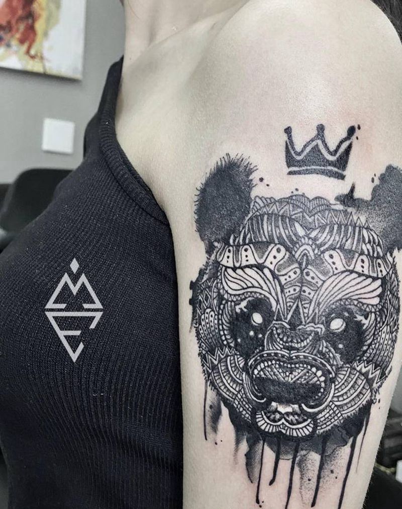 小熊纹身图片_手臂纹身图案