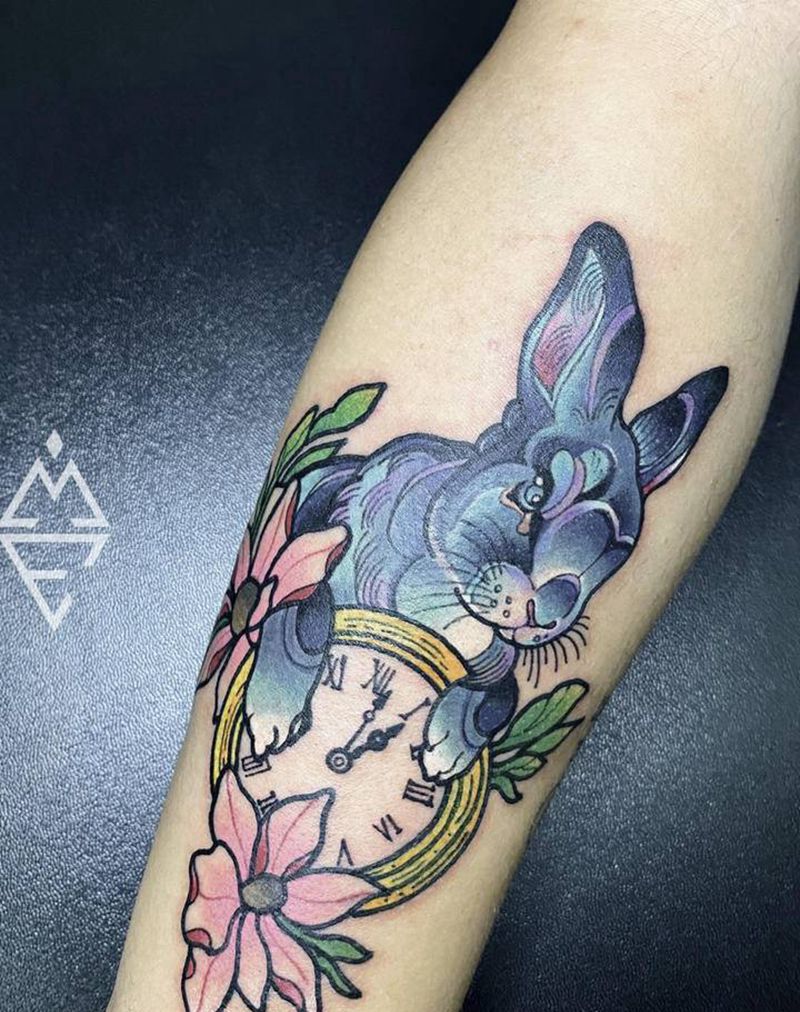 school兔子纹身图片_手臂New School纹身图案