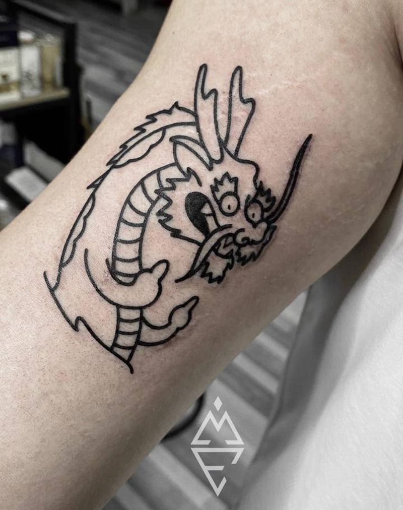 极简线条纹身图片_手臂纹身图案