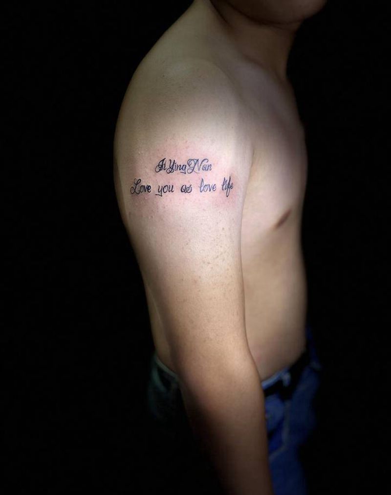 英文字母纹身图片_手臂花体字纹身图案