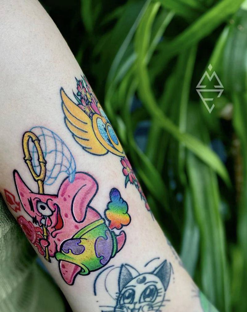 派大星纹身图片_手臂New School纹身图案