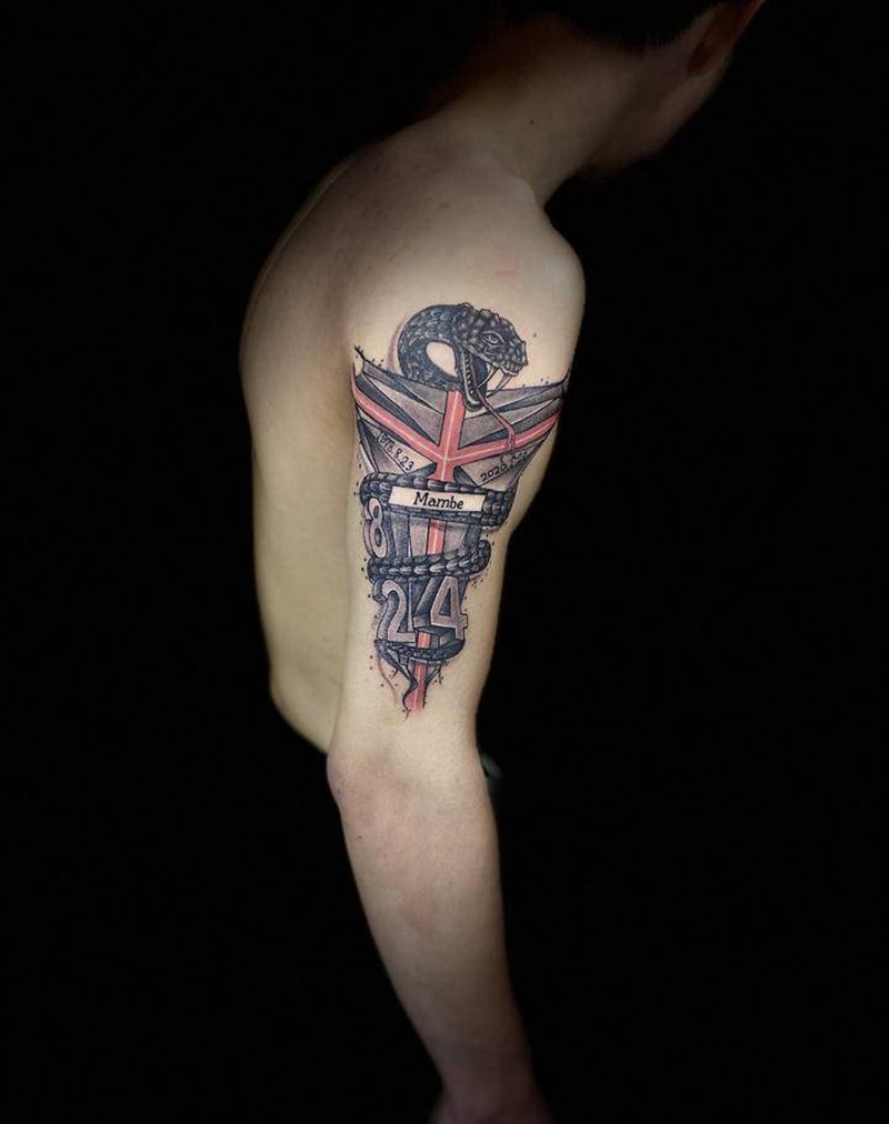 科比标志纹身图片_手臂欧美写实纹身图案