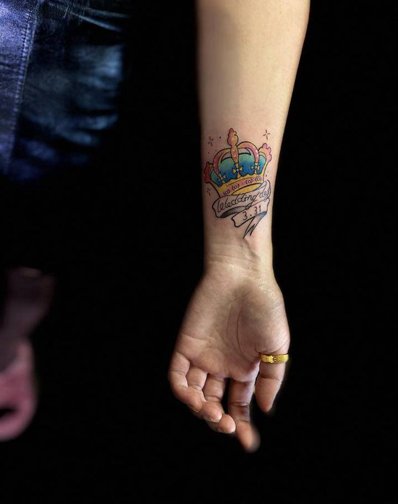 女王陛下纹身图片_手臂New School纹身图案