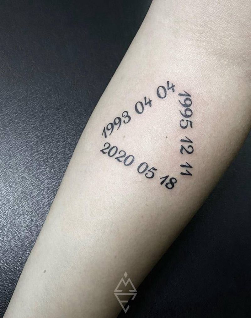 小数字纹身图片_手臂纹身图案