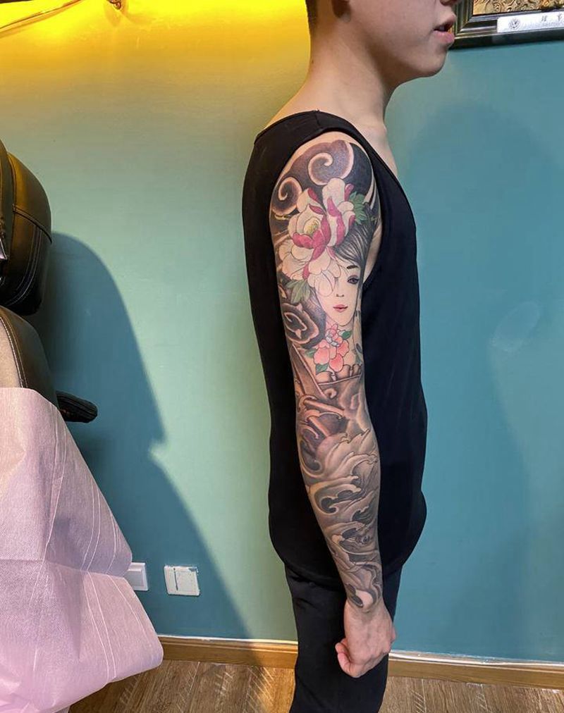 修改添加花臂纹身图片_手臂新传统纹身图案