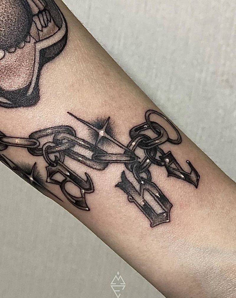 ⛓️链子纹身图片_手臂纹身图案