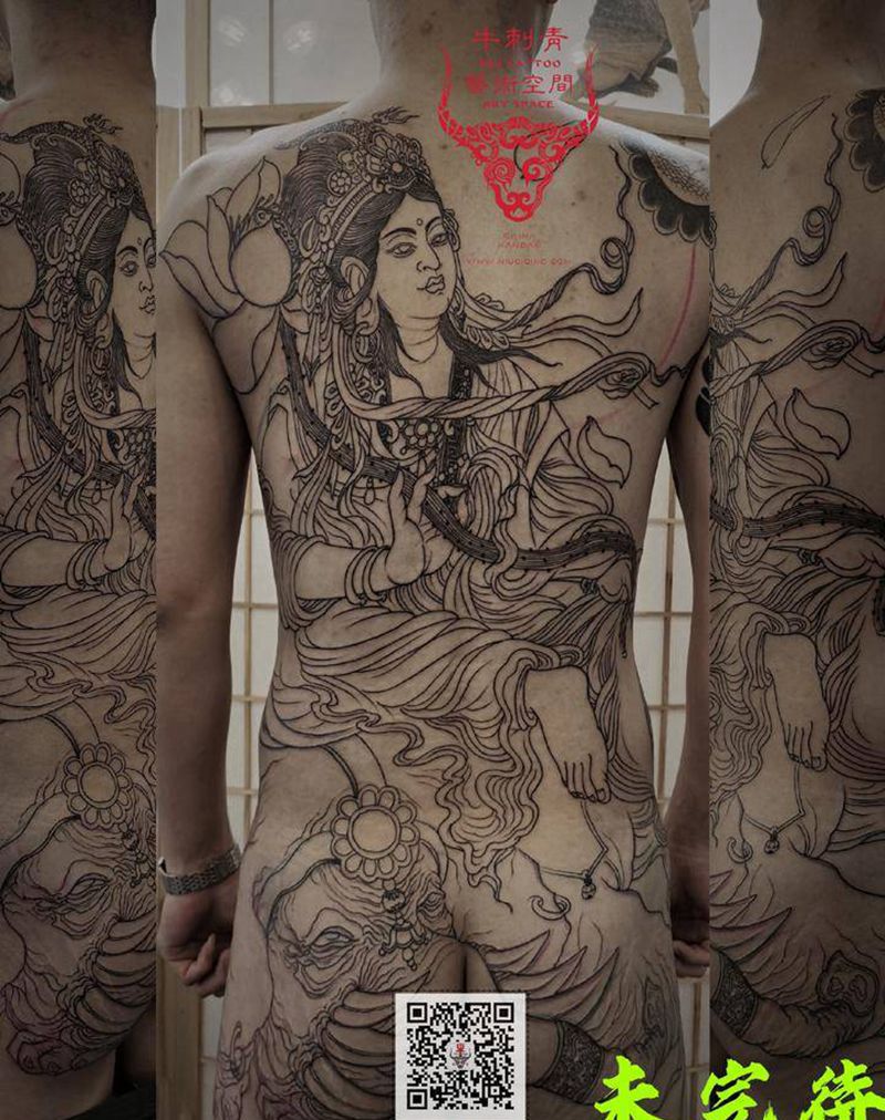 未完待续纹身图片_背部新传统纹身图案
