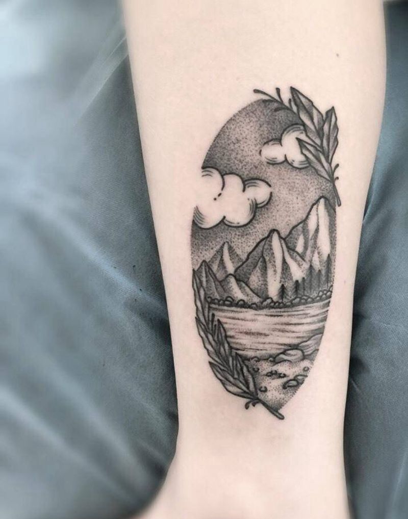 点刺风景纹身图片