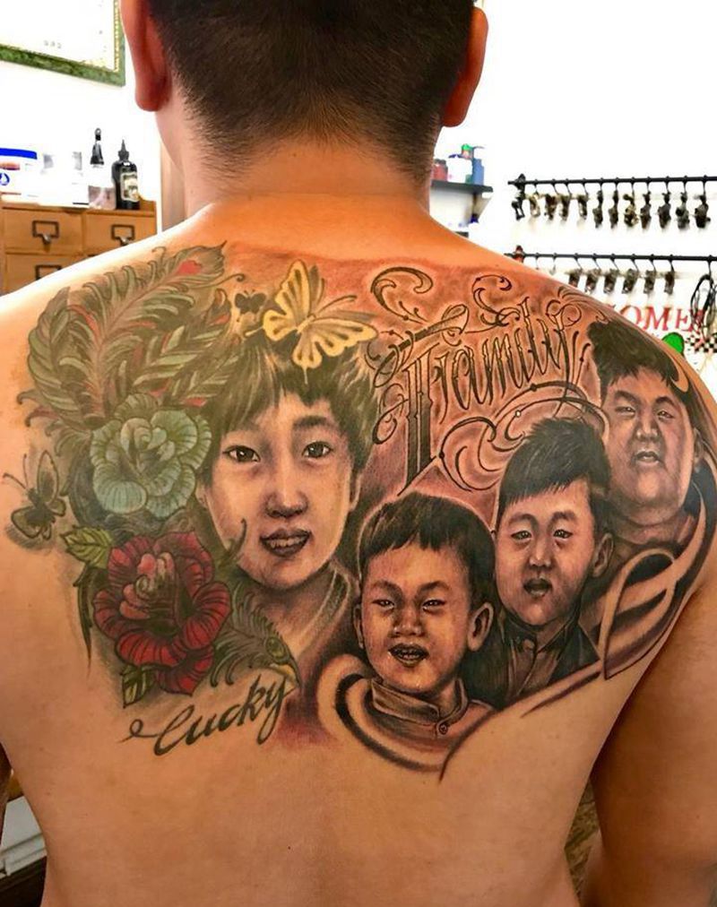 肖像-母与子纹身图片