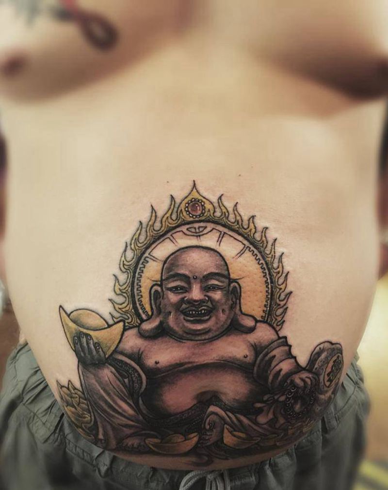 招财进宝笑弥勒佛纹身图片