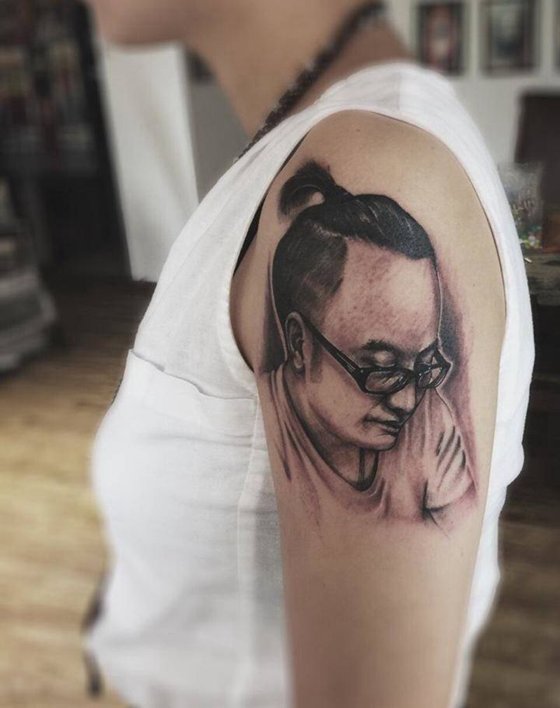 肖像纹身图片_手臂欧美人物纹身图案