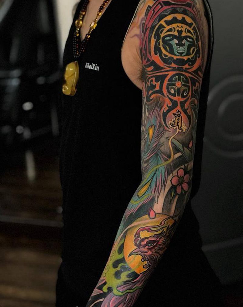 花臂（修改）纹身图片