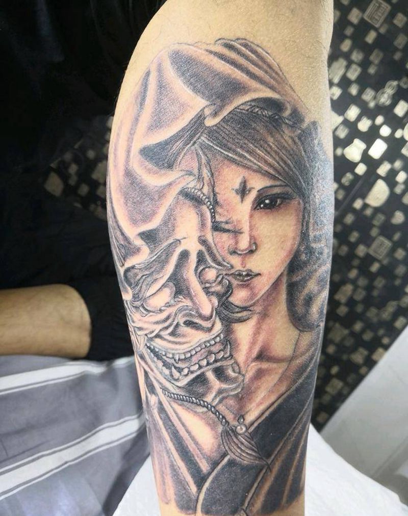 艺伎上色纹身图片