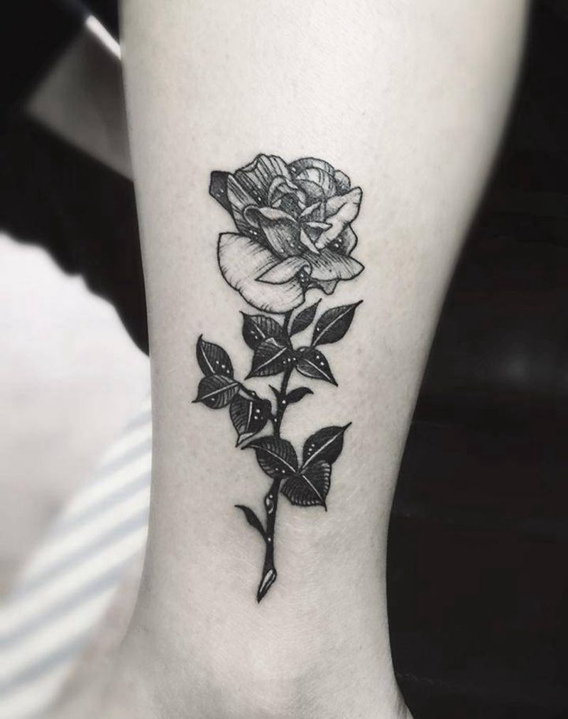 玫瑰花纹身图片