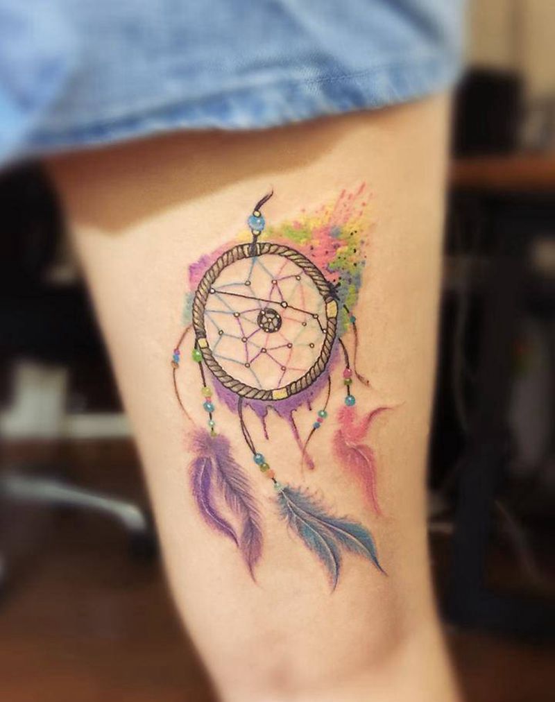 捕梦网纹身图片