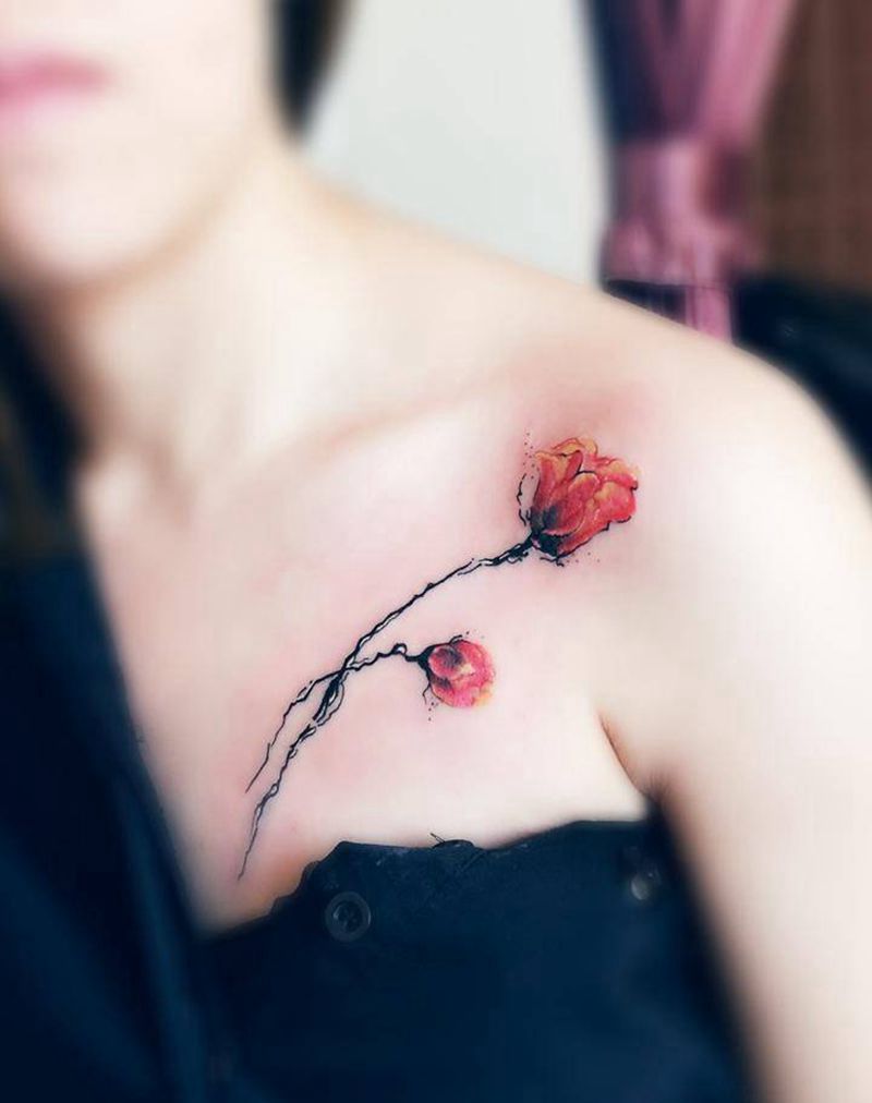 罂粟花纹身图片