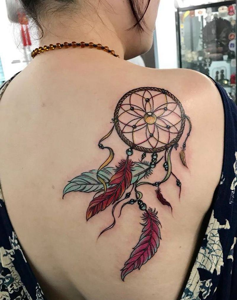 捕梦网纹身图片