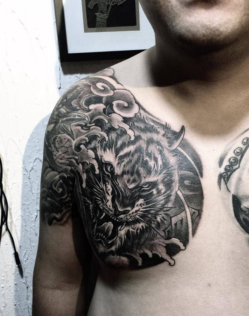 虎纹身图片