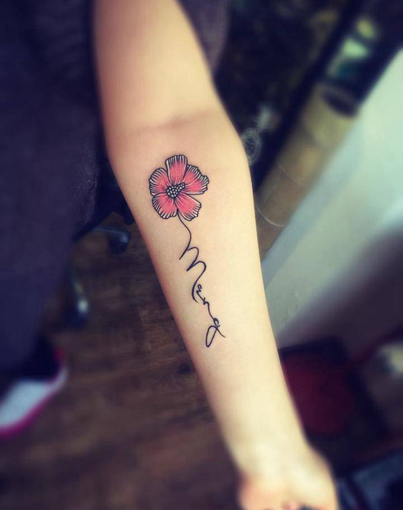 闺蜜纹纹身图片_手臂清新字符植物原创纹身图案