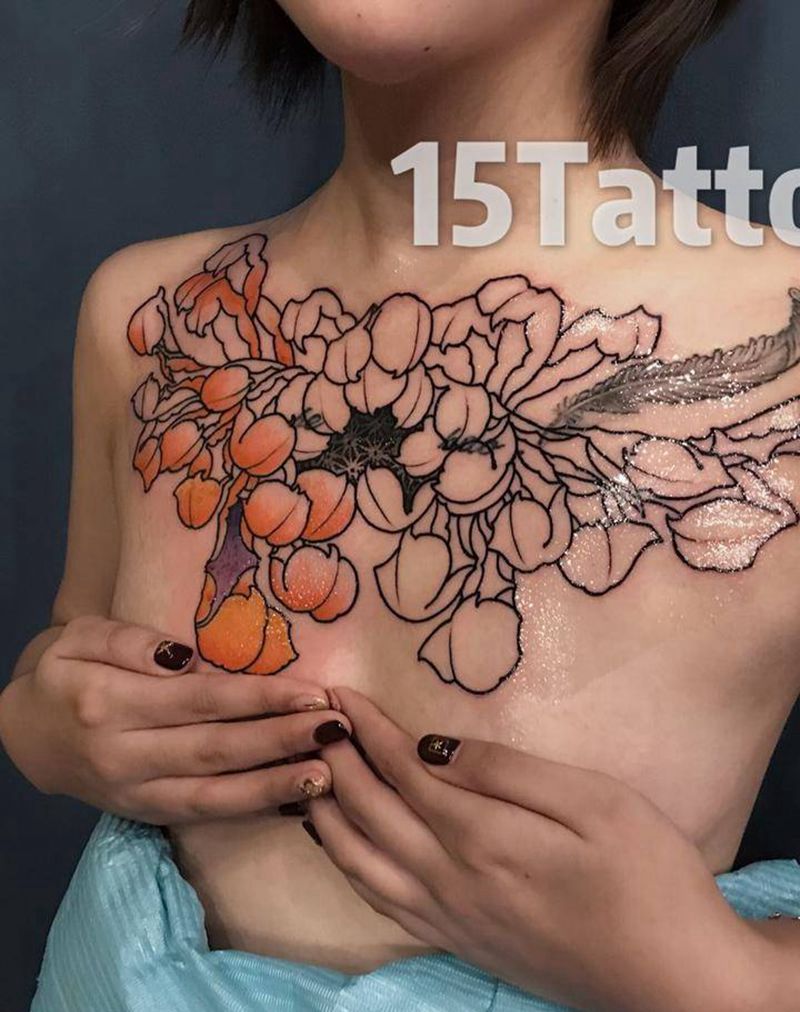 菊花，未完。纹身图片